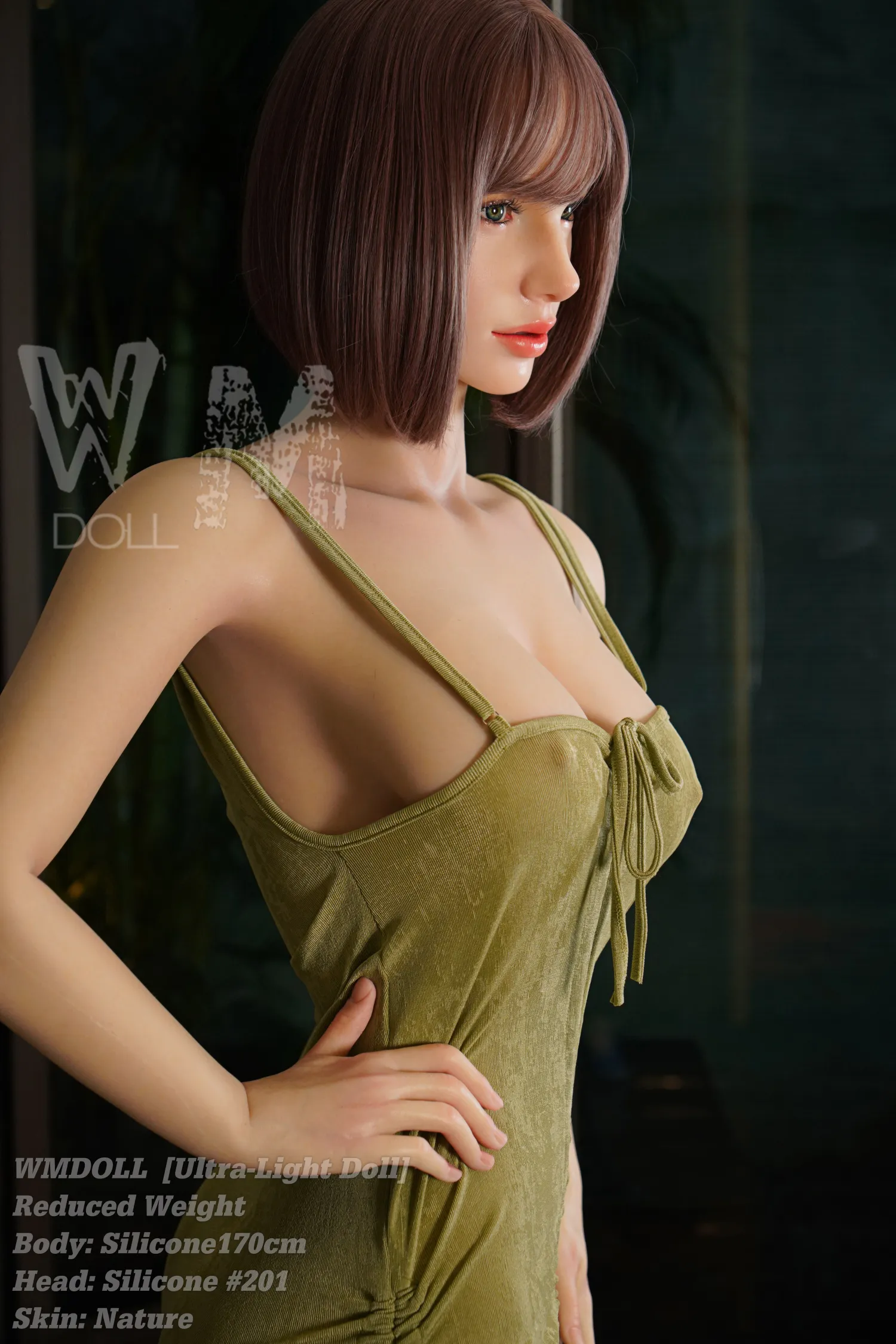 170cm (5ft7) D-Cup Ultra-Light Silicone， Lifelike doll Silicone Sex Doll Head #201- In US Stock